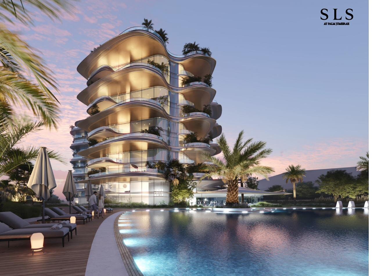 SLS Residences at Palm Jumeirah, aerial view